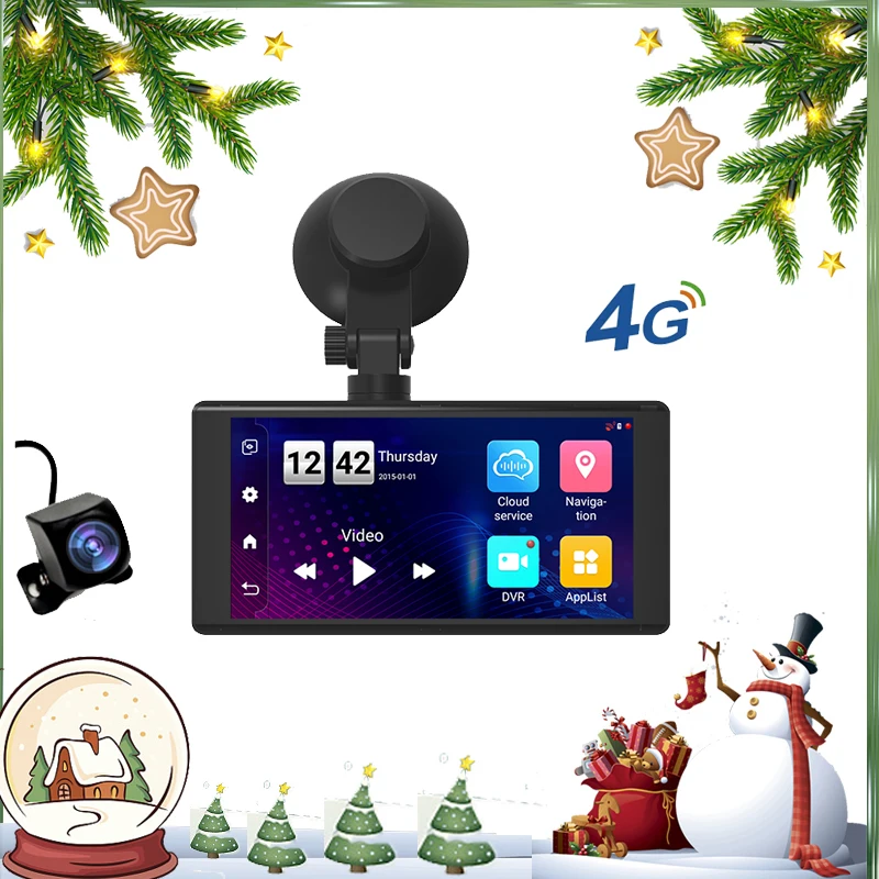 

Автомобильный видеорегистратор ADAS, 5-дюймовый сенсорный экран, Android 8,1, 4G, GPS-навигация, 1080P, Автомобильный видеорегистратор, камера заднего ви...