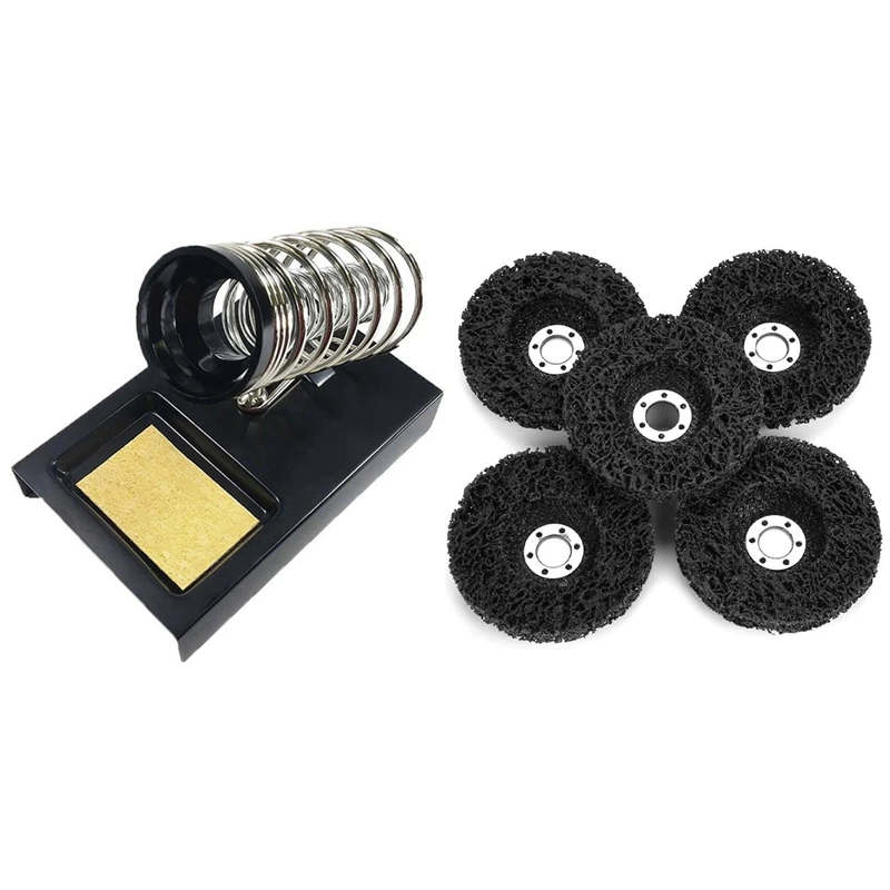 Suporte de Ferro de Solda Pces Removível Portátil 5 115mm Poli Tira Pintura Ferrugem Remoção Limpo Ângulo Moedor Discos 1 &