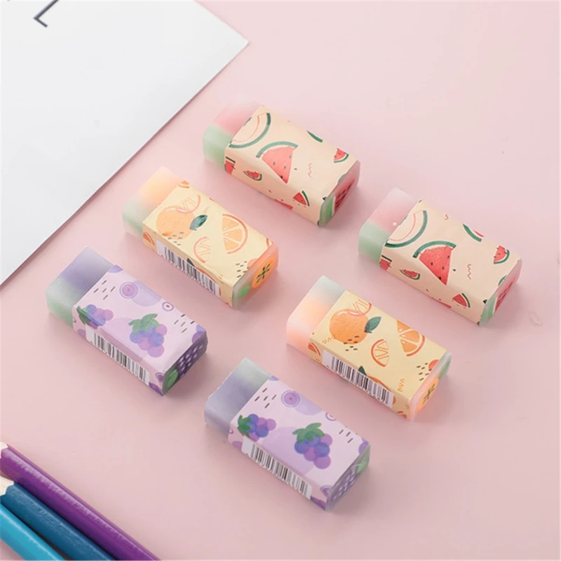 

3pcs Fruite Soft Rubber Eraser Student Drawing Plasticine Pencil Eraser Art