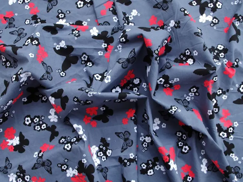 

1 yard Animal Fabric,Butterfly and flower, Cotton Woven Fabric (width=140cm)