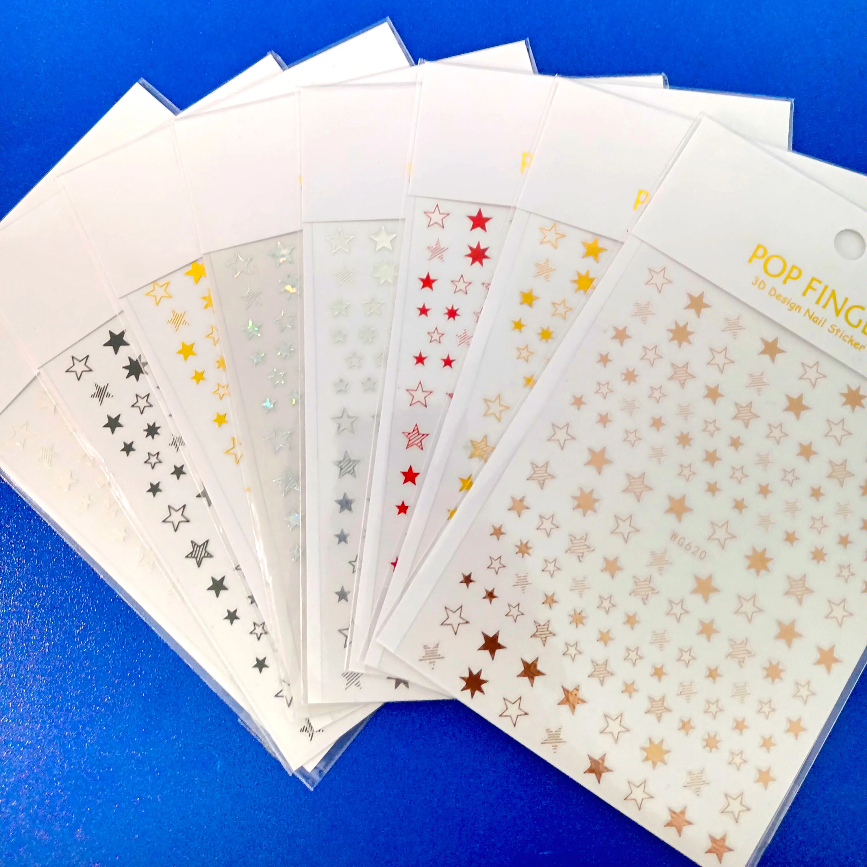 

Fashion Holographic Nail Stickers Self-Adhesive Nail Slider Heart Stars Stickers Glitter Nail Art Tips Shiny Decoration Decals