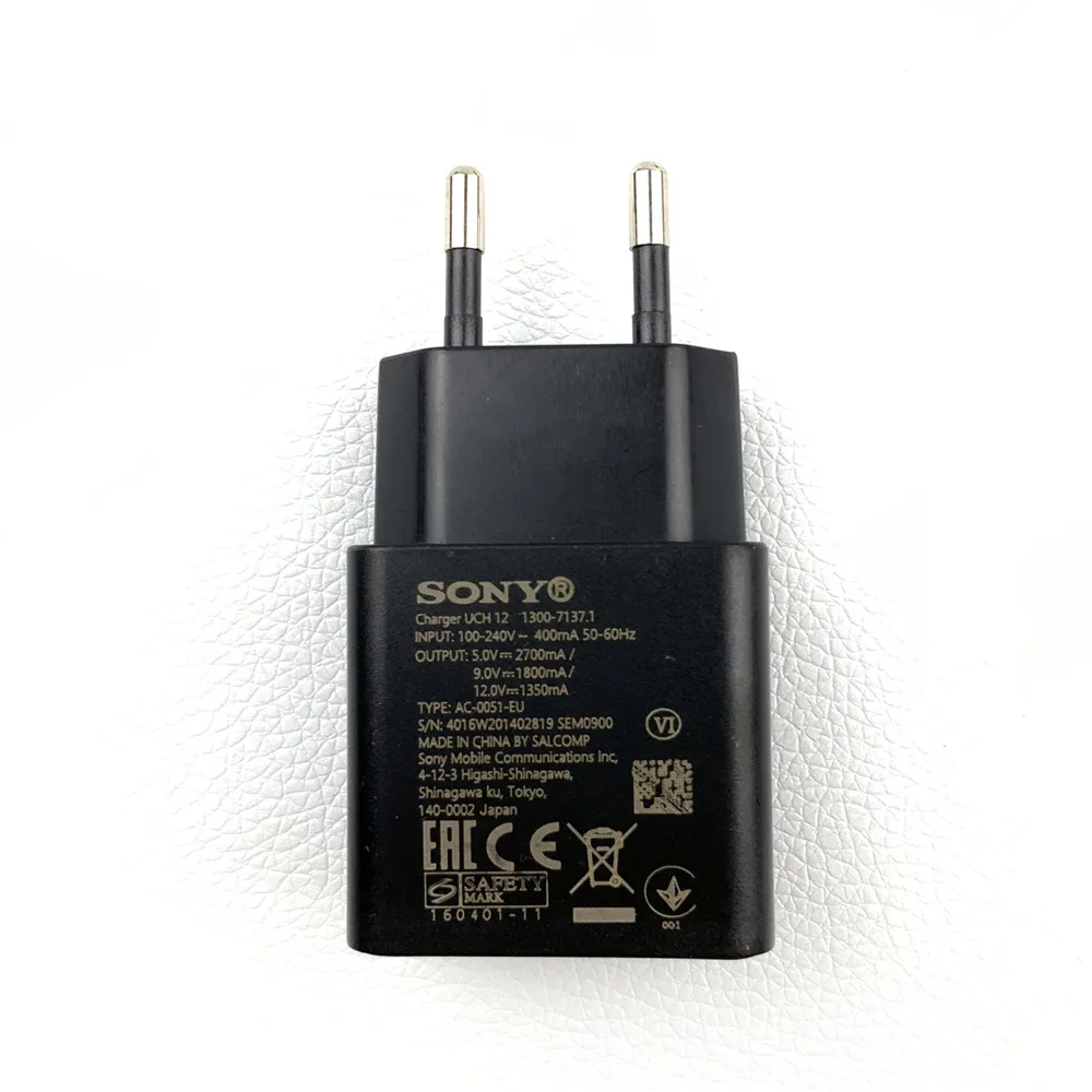 Оригинальное быстрое зарядное устройство Sony QC 3 0 адаптер для быстрой зарядки ЕС 12