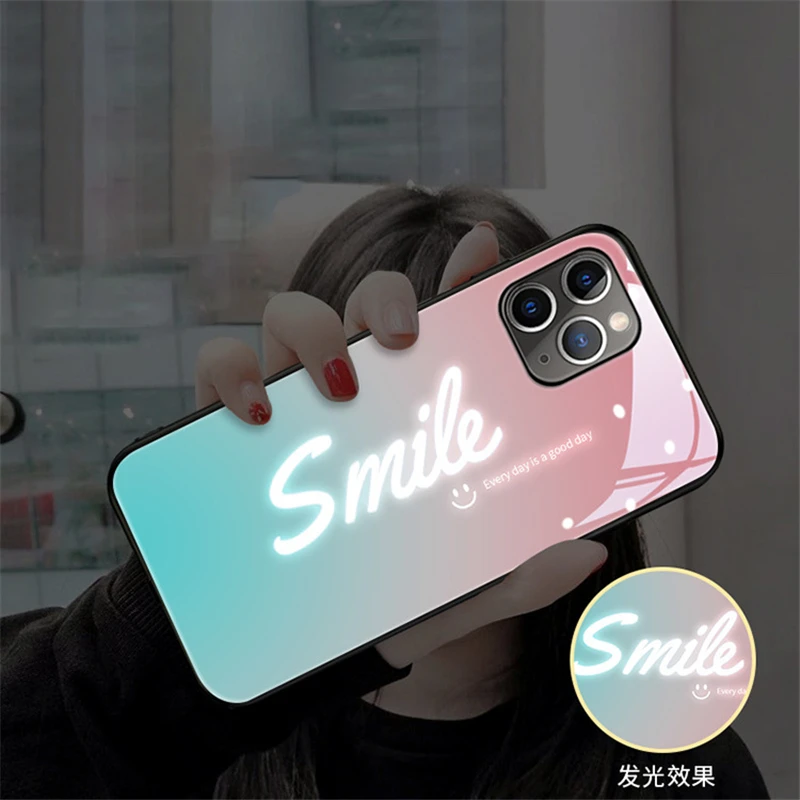 led call light flash up phone cases for samsung s21 s22 s20 fe 5g note 20 ultra note 10 plus smart control luminous cover fundas free global shipping