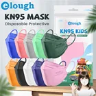 Детские маски Elough FPP2, многослойные, с сертификатом CE, FFP2, 4 слоя, KN95