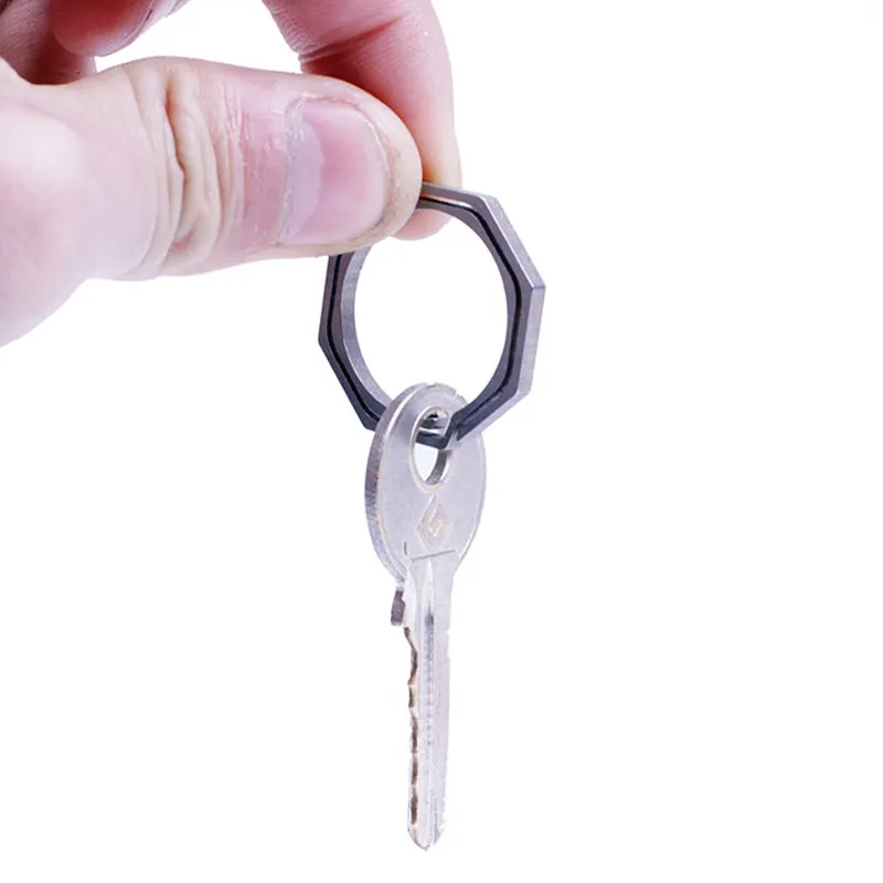 Двухцветные брелки для ключей титановый восьмиугольный брелок латунный | Дом и