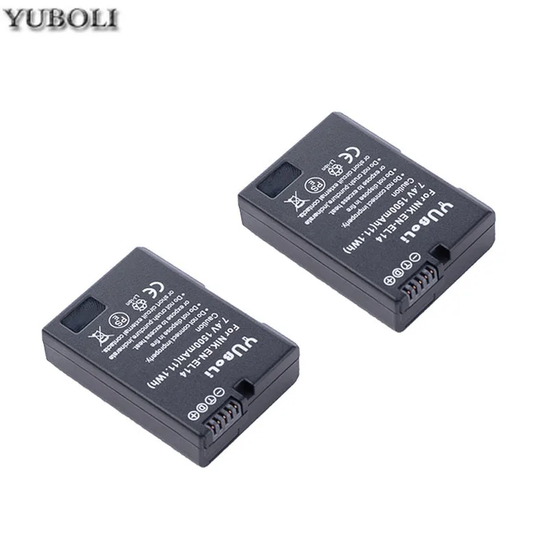 2battery 2x EN-EL14 EN-EL14a ENEL14 EL14 EL14A Батарея для Nikon P7800, P7700, P7100, P7000, D5500, D5300, D5200, D3200, D3300, D5100, D3100, Df - Цвет: 2battery
