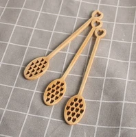 wood honey dipper stick cute heart shape honey server stirrer long handled honey spoons mixing bar spoons kitchen gadgets