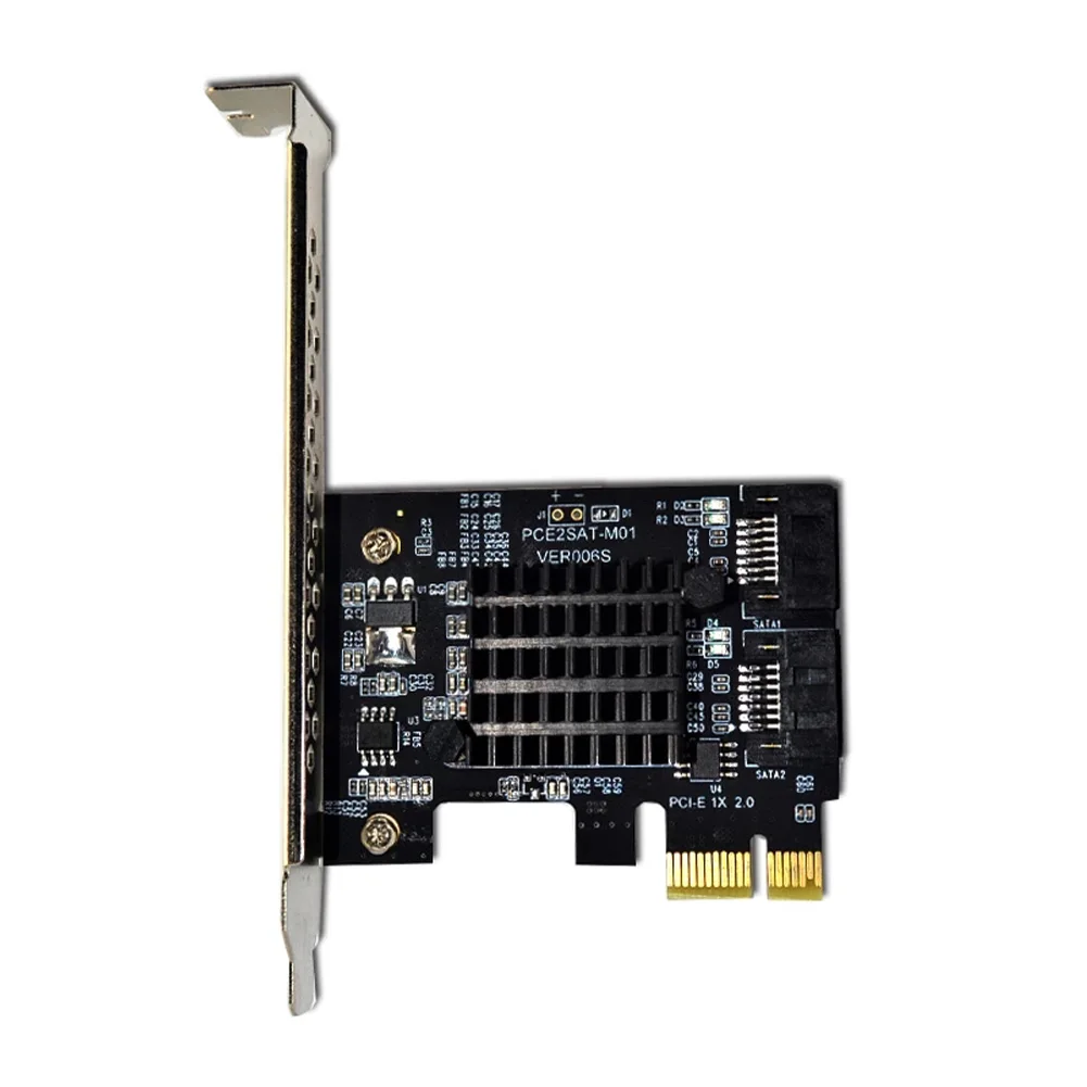 Адаптер с 2 портами SATA 3 0 на PCIe X1 X16 плата расширения III PCI-E PCI Express конвертер Marvell 9125 |