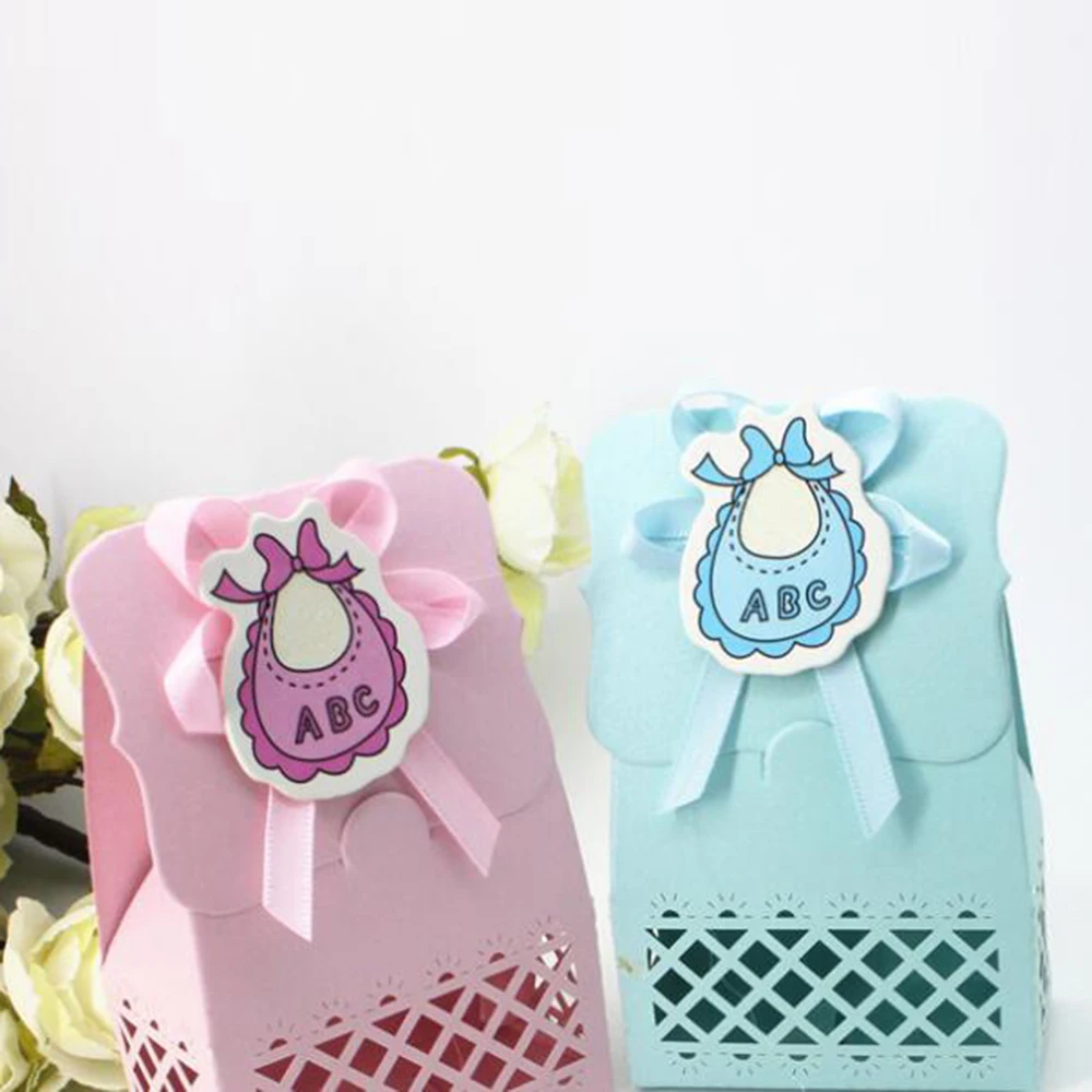 Розовая девочка синий мальчик ребенок день рождения коробочка для конфет на