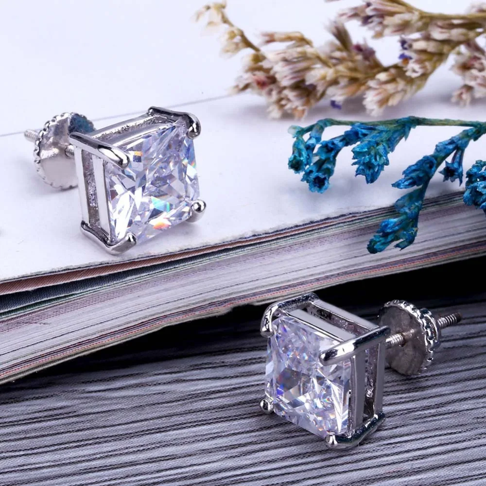 8 мм панк золото льдом микро камнями ааа квадратным кубическим цирконием