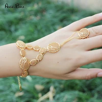 wholesale gold bracelet ring bride luxury wedding jewelry friendship bracelet couple oval mesh wrist cuff bracelet gift