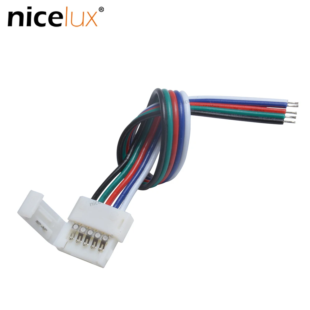 5 шт./лот Pin коннектор RGBW Solderless с 15 см кабель для 12 мм 5050 Светодиодная лента