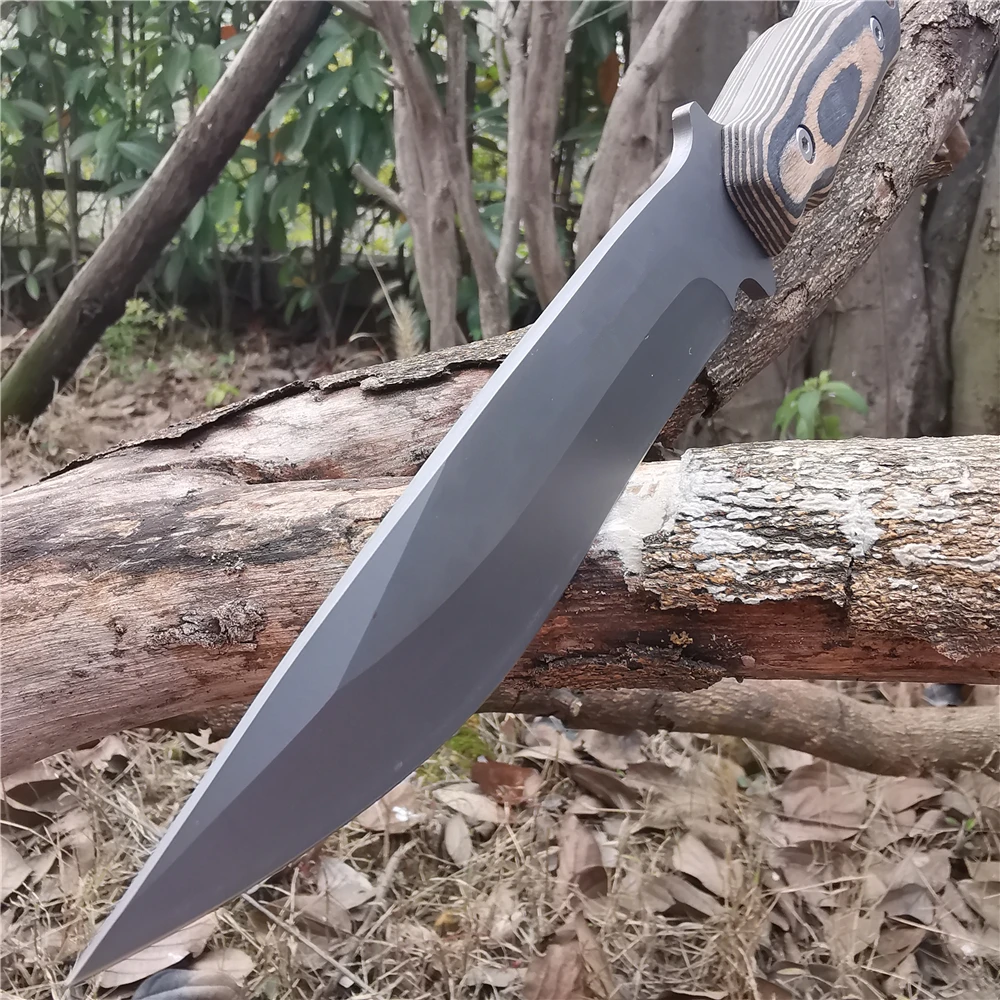 Прямой нож 8CR13MOV высокопрочный тактический с деревянной ручкой и крышкой