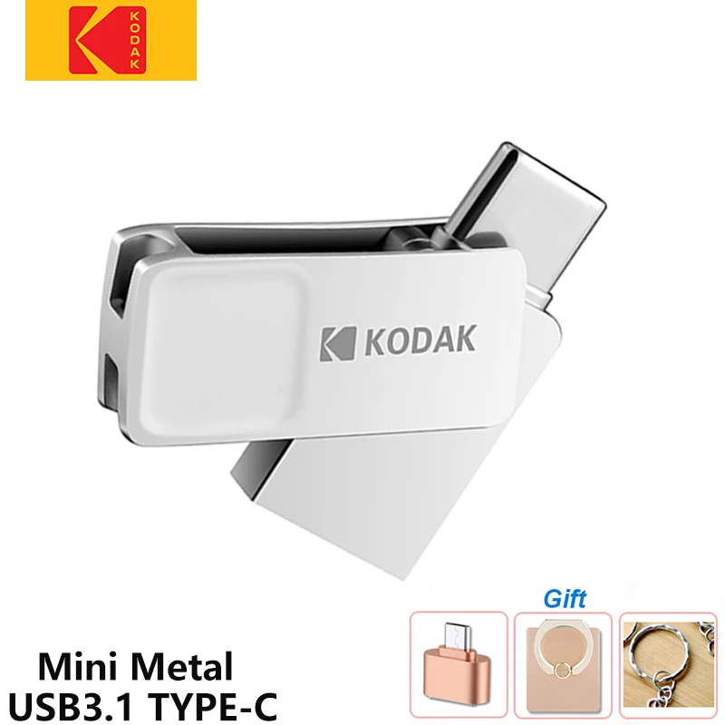Kodak USB Flash Drive K223C 64GB Mini Type C OTG Dual Pendrive 128GB 32GB Metal U-disk for smartphone PC desktop laptop macbook |