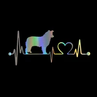 small town car sticker 3d 198 3cm border collie dog heartbeat sticker on car funny stickers and decals vinyl car styling decora