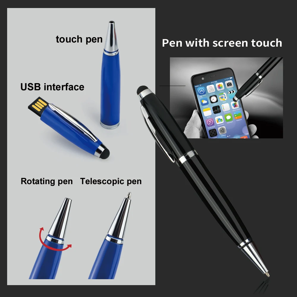 Новинка USB металлическая шариковая ручка-Стик Usb флеш-накопитель 2 0 4 ГБ 8 32 128