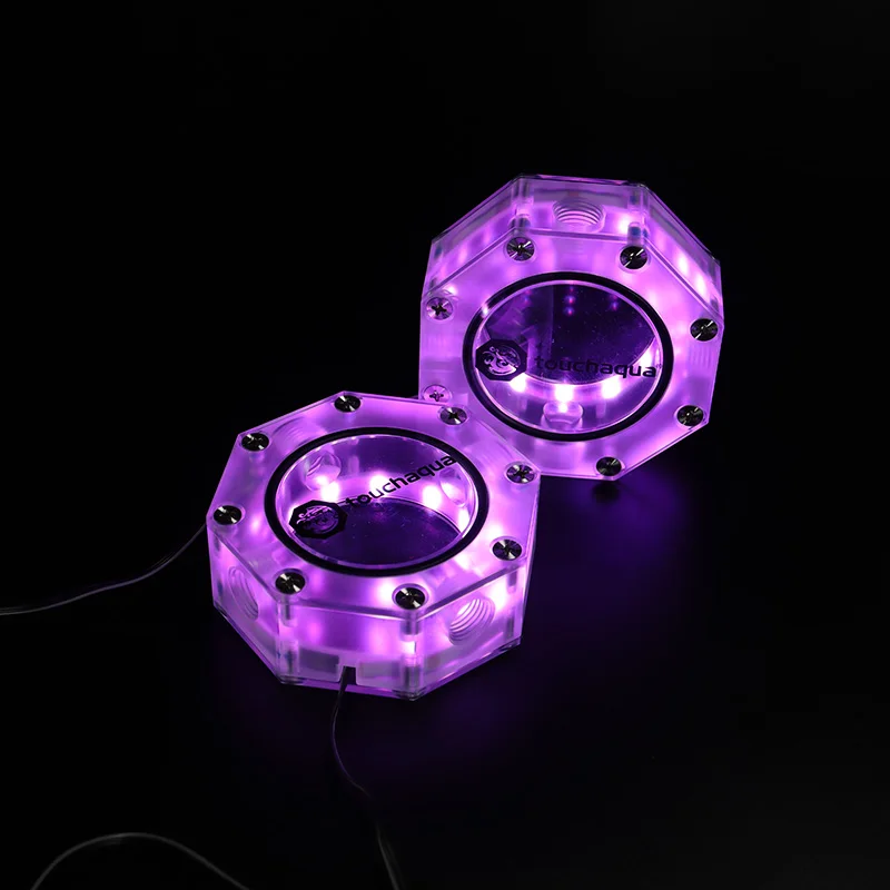 Bitspower Touchaqua бак для воды восьмиугольный двойной комплект посылка Цифровой RGB с 2 шт бак с цветком 5 в Входная мощность