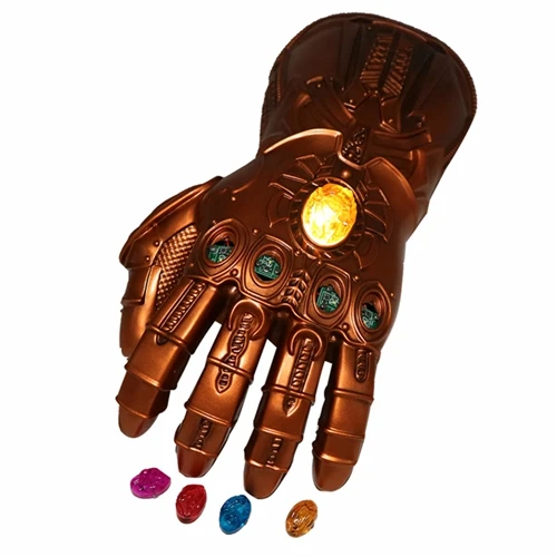 Removable Gloves Перчатки Таноса светодиодный Бесконечность рукавицы Косплей Бесконечность камень война Маска светодиодный перчатки карнавальные вечерние реквизит подарок на год для взрослых детей - Цвет: Removable Gloves