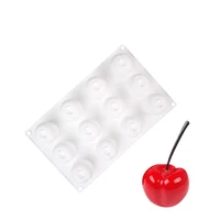 12 holes cherry silicone cake mold diy 3d mould cupcake cookie muffin soap moldes de silicona moule silicone cake tools
