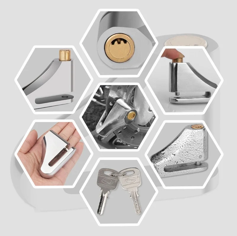 Замок дисковый с защитой от кражи для мотоцикла электроскутера велосипеда