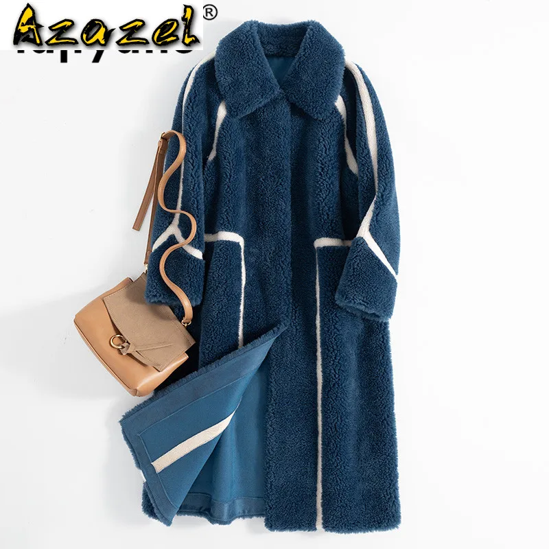 

Real Fur Coat Korean Vintage Autumn Winter Coat Women Clothes 2020 Sheep Shearling Wool Jacket Women Tops Suede Lining ZT3751