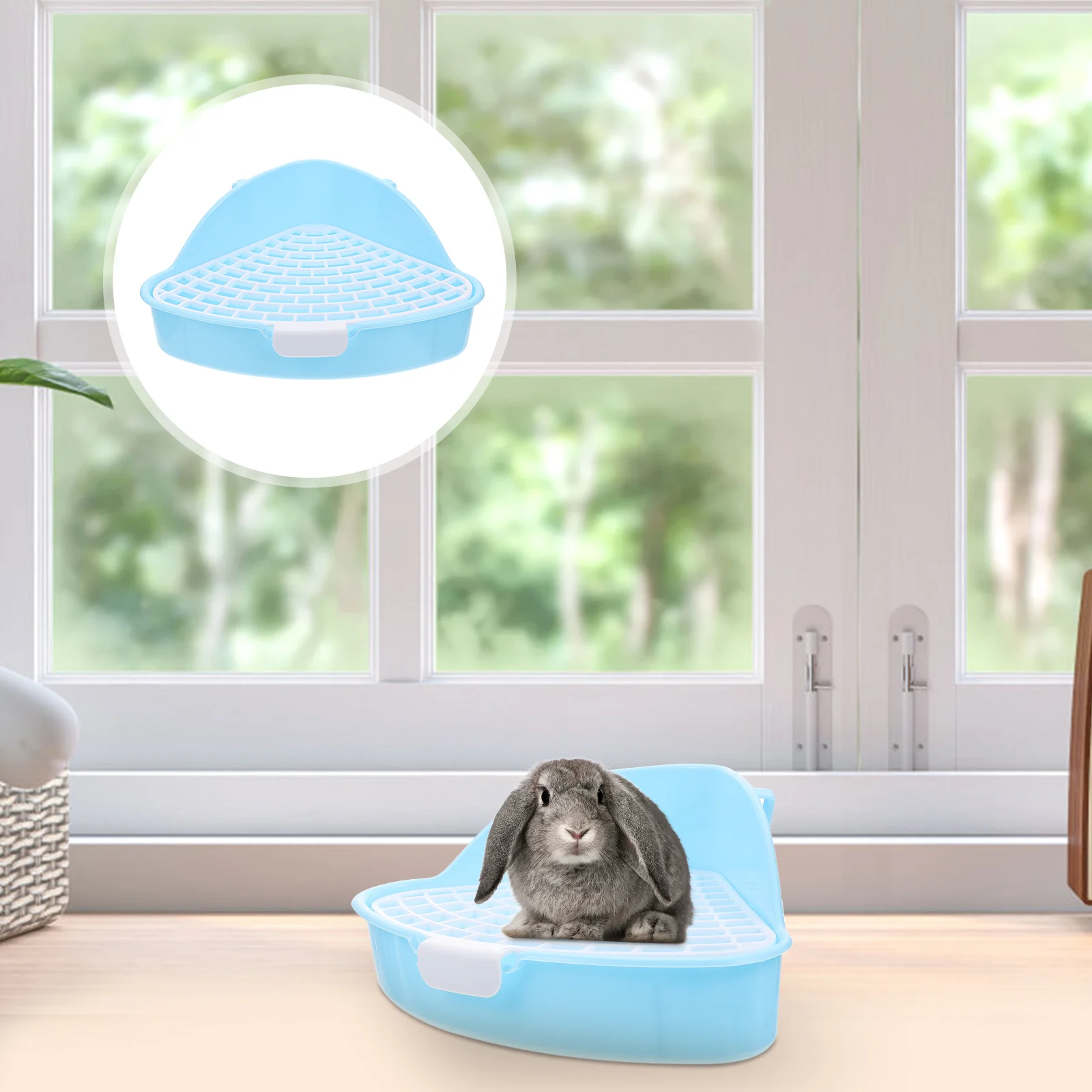

Bunny Litter Box Pet Toilet Potty Trainer Corner Pan Bedding Box
