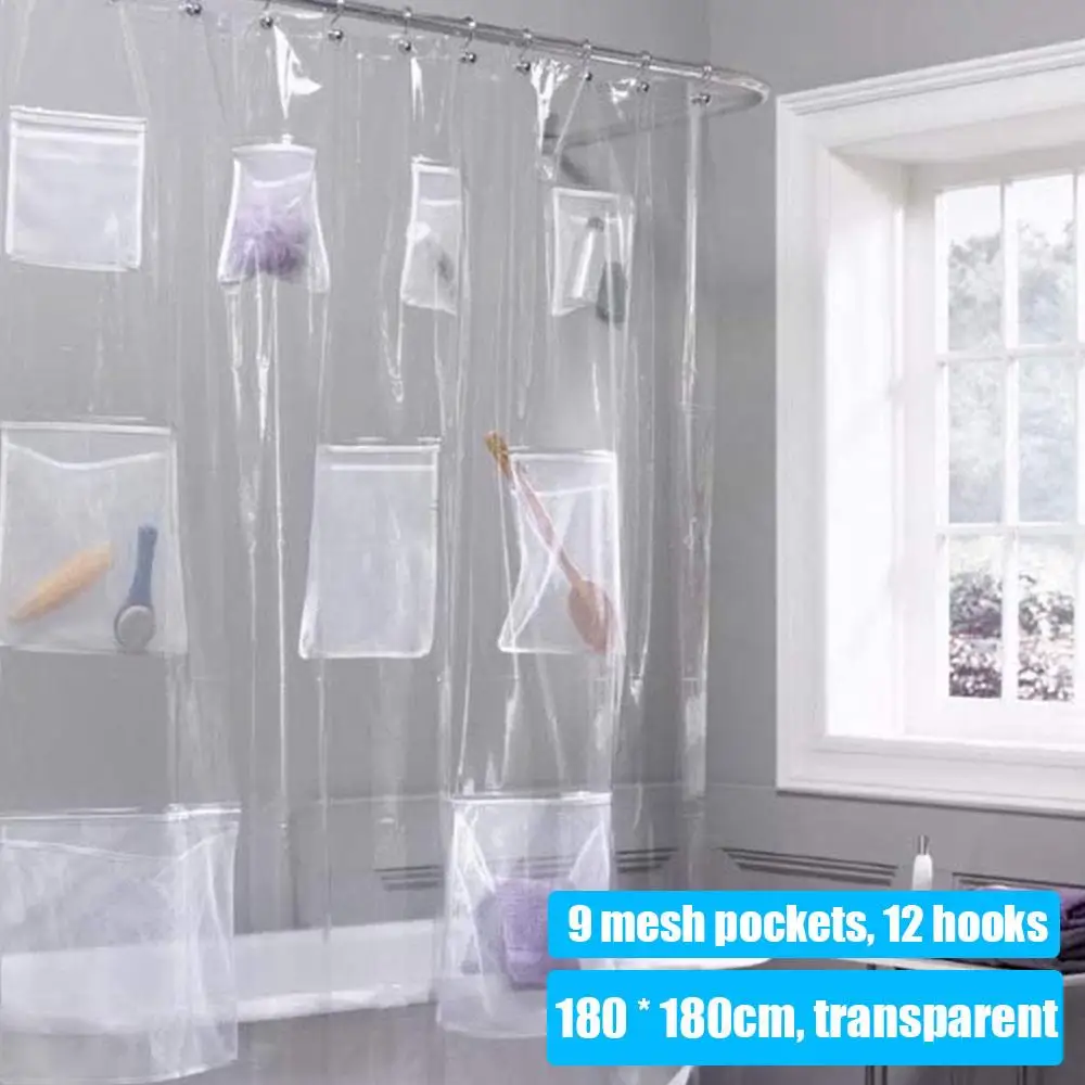 

PVC Bathroom Curtain Curtains Eco-Friendly Waterproof Decoration Window Home Toilet Shower Curtain