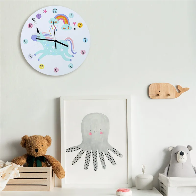 Радуга лошадь настенные часы простая жизнь дизайн Бесшумная Бытовая кафе Офис
