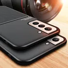 Чехол с магнитным держателем для samsung galaxy s21 fe plus s21plus s21 + s 21 ultra s21ultra, кожаная текстура, 5g