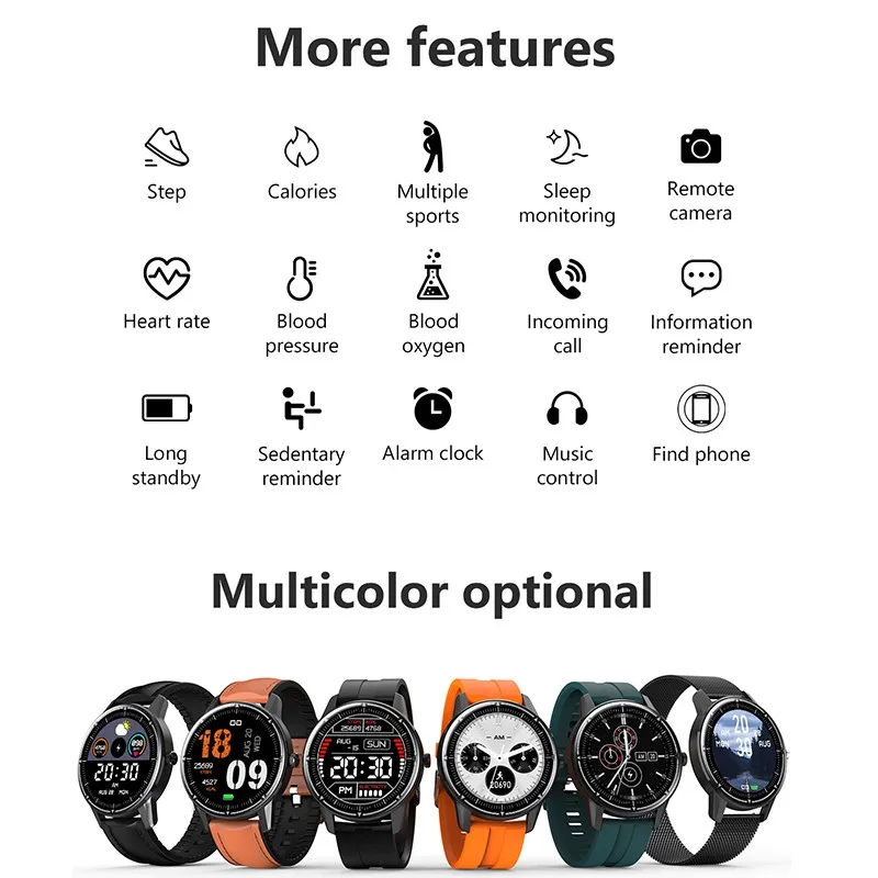 

R8 New Full Touch Screen Smart Watch Men Women Fitness Tracker Multi-Sport Mode Smartwatch IP67 Smart Bracelet for iOS Android