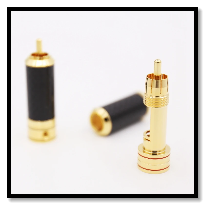 4 шт. высококачественный медный углеволоконный RCA разъем позолоченный Аудио