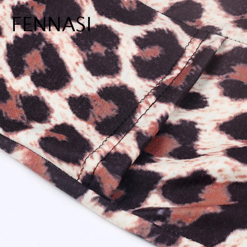 

FENNASI Leopard Print High Waist Leggings For Women Plus Size Fitness Leggings Fashion Polyester Recreational Sports Leggings