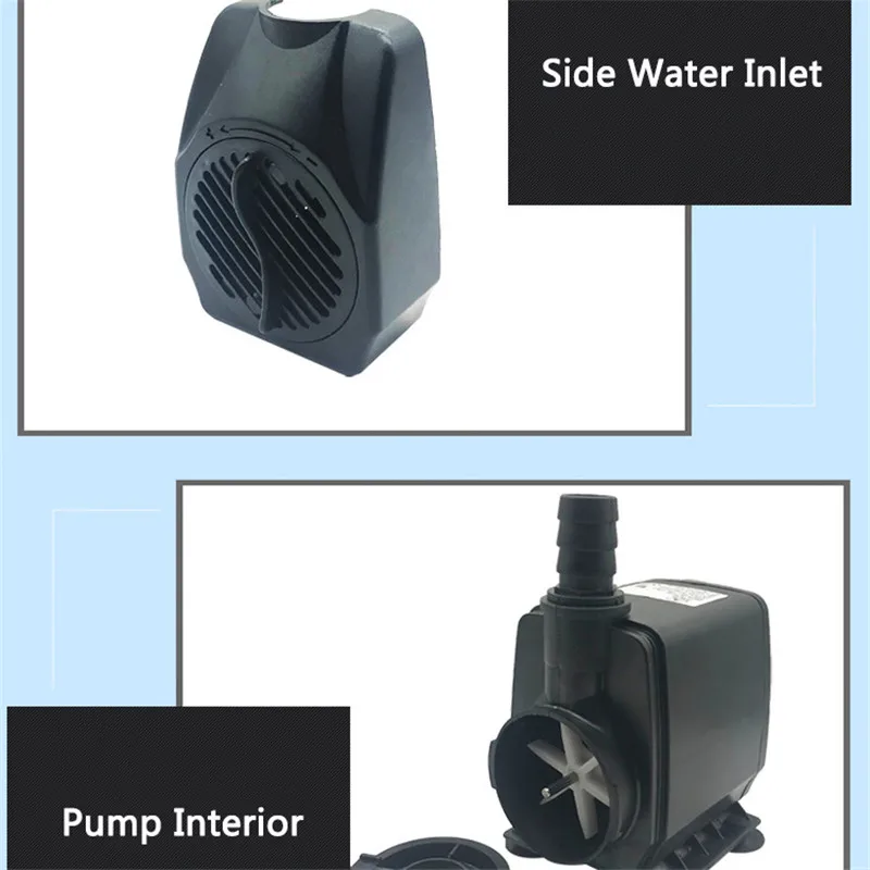 220V Submersible Water Fountain Pump 3/6/10/15/25W Ultra-Quiet Aquarium Water Pump Flowing Water Crafts Fish Tank Fountain