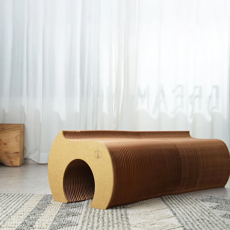 Two-in-one Cat Toy Creative Sofa Stool Tunnel Kraft Paper Shoe Change Coffee Table Folding Storage Ready To Use | Дом и сад