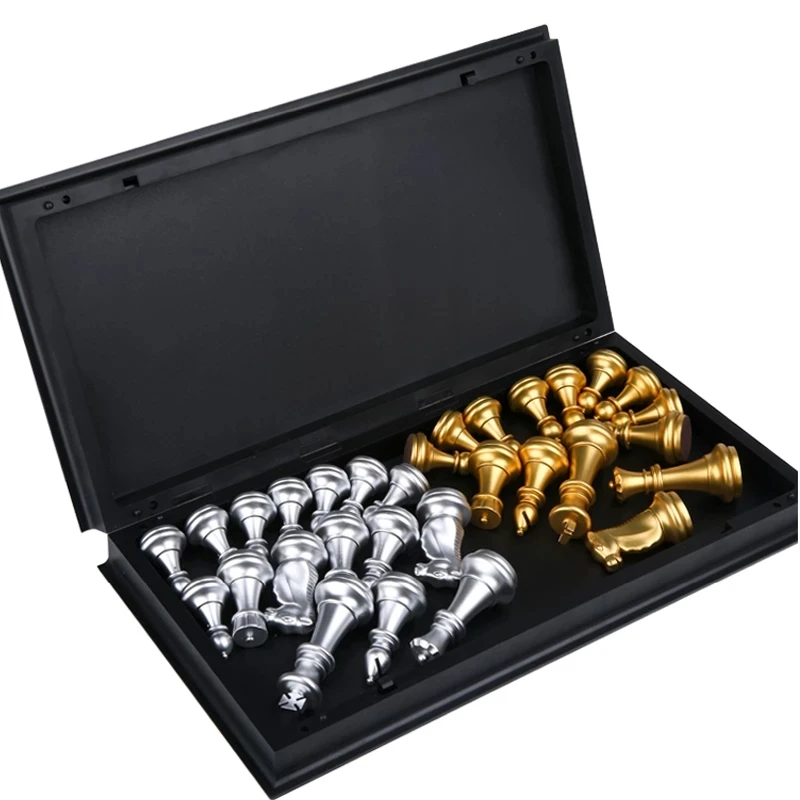 NewHigh Quality Chess Game Medieval Set With Chessboard 32 Pieces Gold Silver Magnetic WPC | Спорт и развлечения