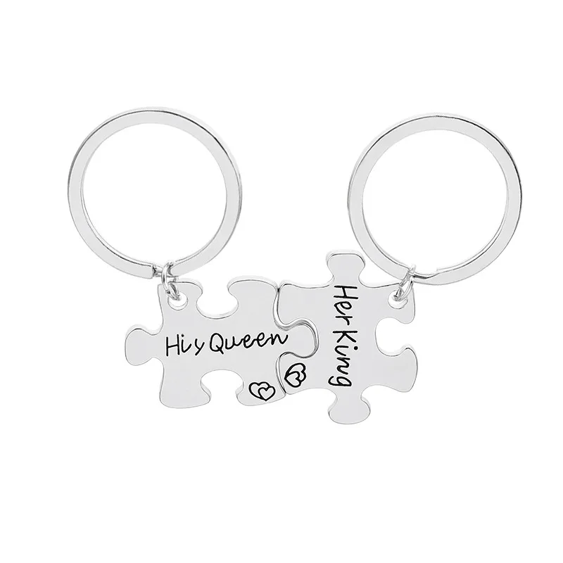 2 шт./компл. ее король его королева персонализированные головоломки Пара брелки