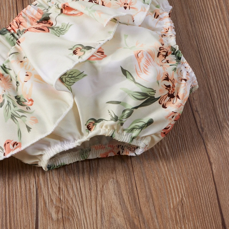 

Baby Girl Summer Clothing Kids Letter Printed Romper Newborn Jumpsuit+ Infant Girls Floral Shorts Headband 3Pcs Outfits Set
