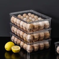 kitchen refrigerator egg fresh keeping storage box rectangular transparent compartment with lid can stack egg boxes