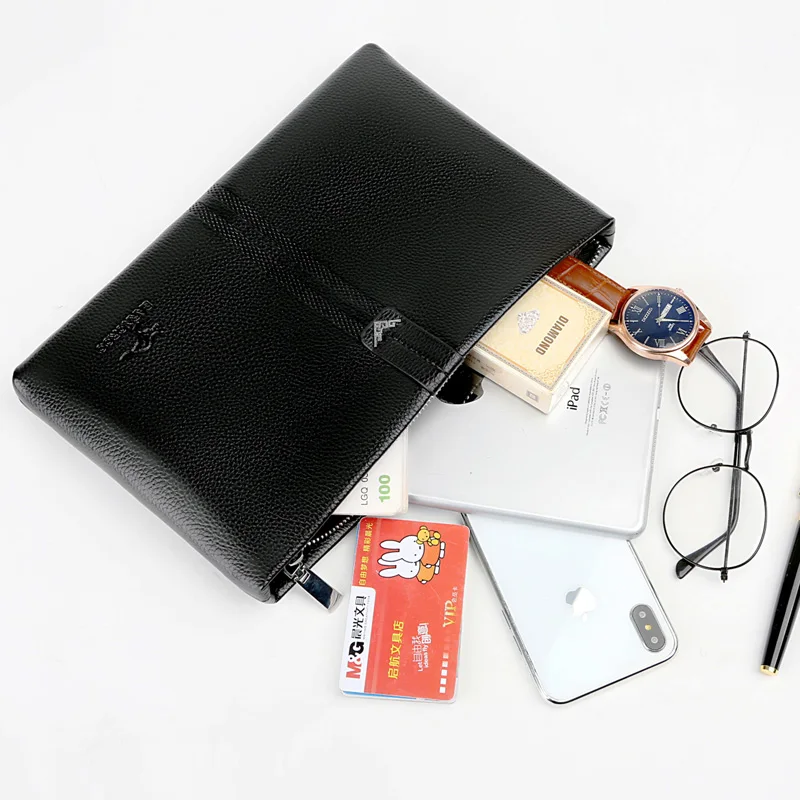 Роскошный брендовый длинный мужской кошелек на двойной молнии с карманом для