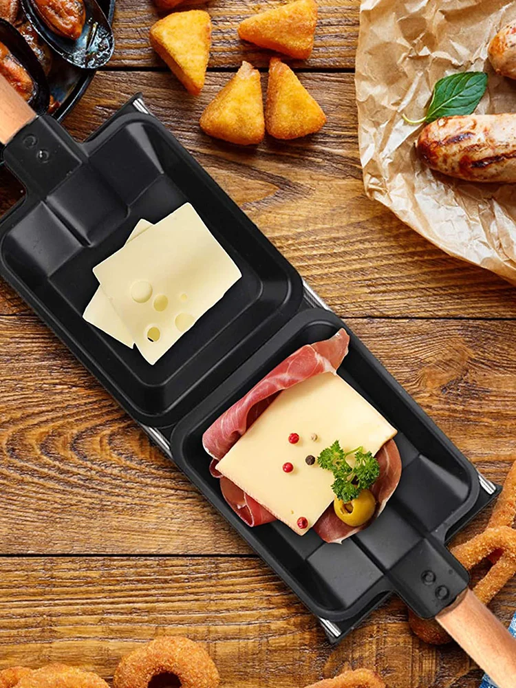 

Cheese Melter Grill Nonstick Grill Set Mini Cheese Melting Pan With Wooden Handle Oven Grill Plate Accessories