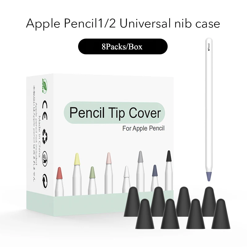 

8pcs Silicone Replacement Tip Case for Apple Pencil 1 2 Touchscreen Stylus Pen Case Nib Protective Cover Skin for Apple Pencil