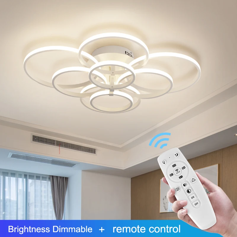 Люстра потолочная белая с пультом дистанционного управления | Освещение