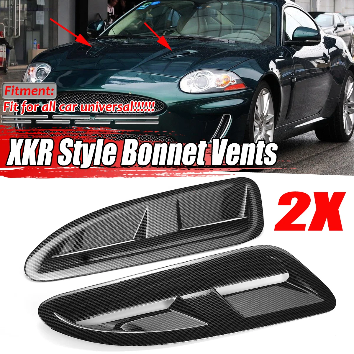 Новинка 2x Универсальный Автомобильный передний капот вытяжка для Jaguar XKR/XK8 BMW Benz