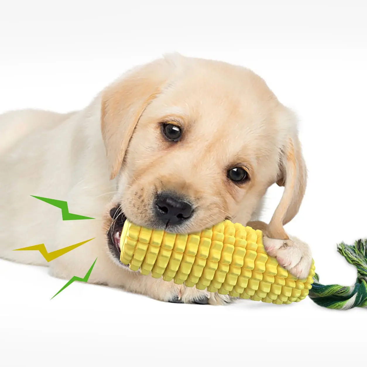 

Dog Toys Dog Corn Chew Toy Elastic Rubber Molar Toy With Squeaker Dog teeth Cleaning Toy Floating Toys Resistance to Bite