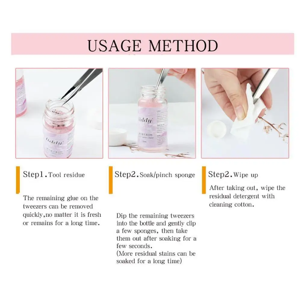 

20ml Professional Eyelash Glue Remover Liquid Eyelash Tweezers Cleaning Sponge Eyelashes Extension Cleaner Makeup Accessories