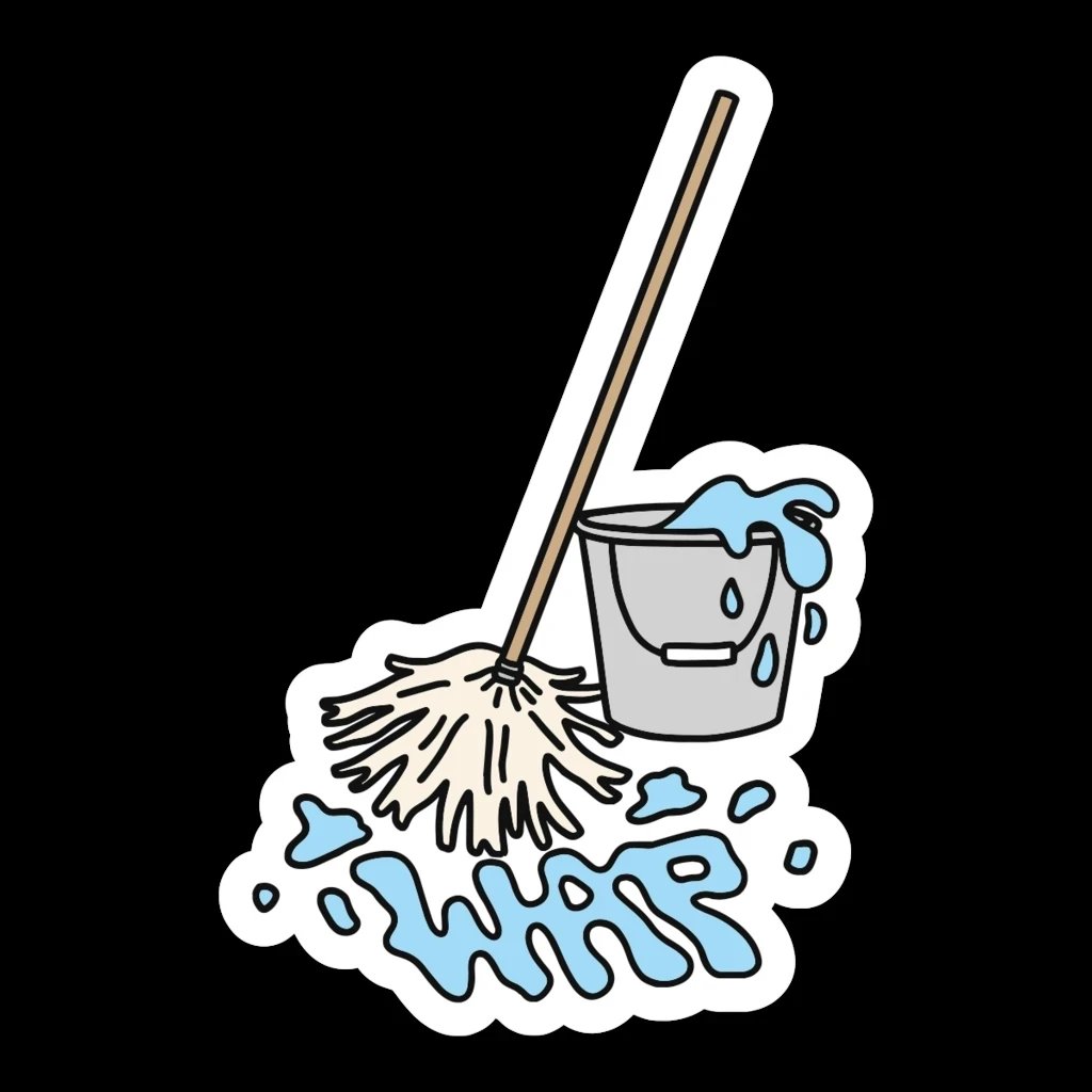 

S50857# 13CM/17CM Personality PVC Decal For MOP AND BUCKET Waterproof Car Sticker on Motorcycle Laptop Decorative