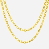 new 24k yellow gold necklace chain women o link chain necklace au750 gold necklace