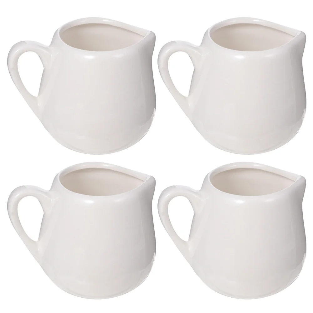 

4 Pcs Ceramic Jugs Durable Sauce Jugs Multi-purpose Cup with Handle