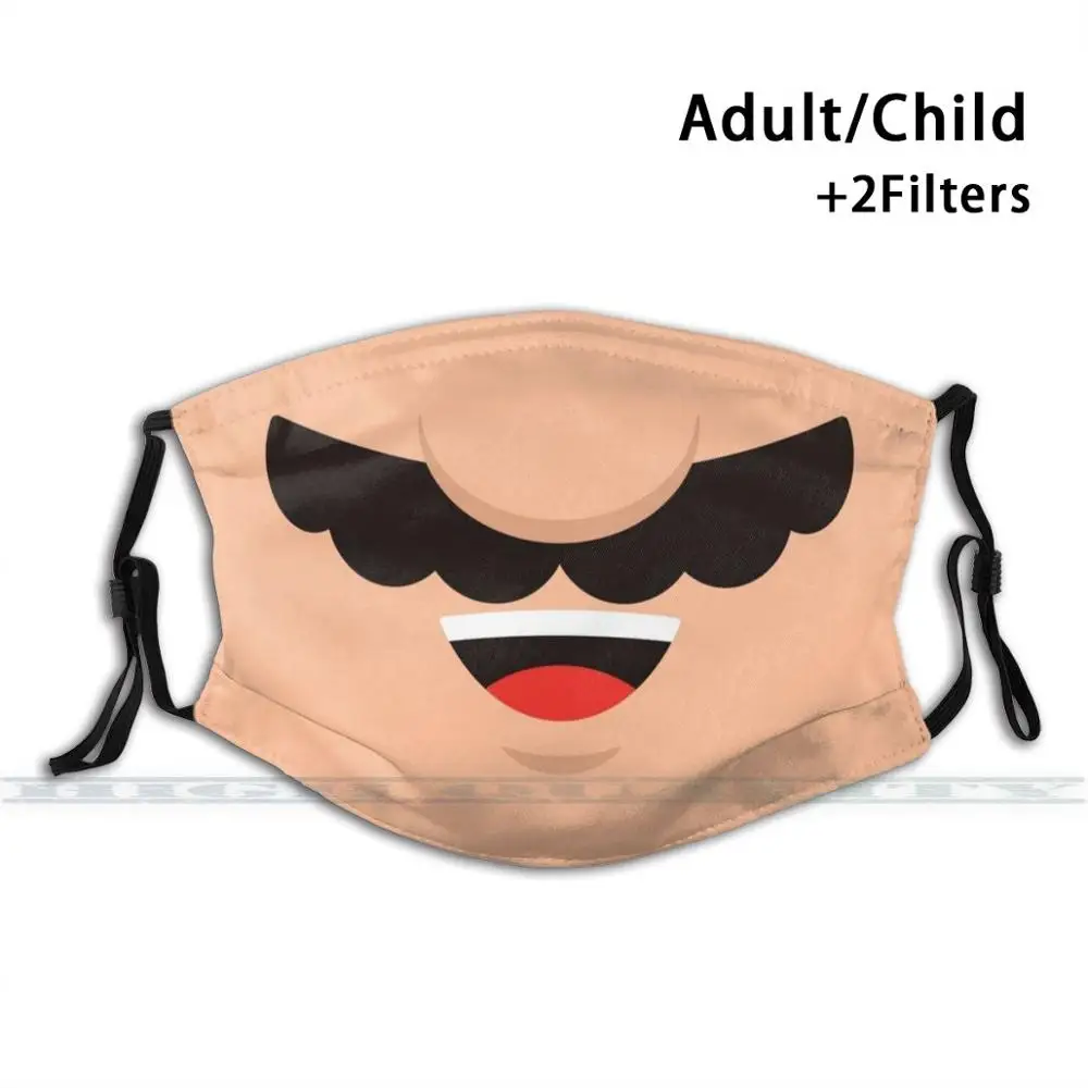 

It's A Me! Plumber Face Fashion Print Reusable Funny Pm2.5 Filter Mouth Face Mask Super Mario Mario Mario Bros