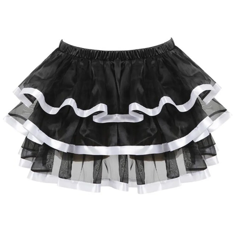 Женская черная мини-юбка с эластичной талией и оборками | одежда
